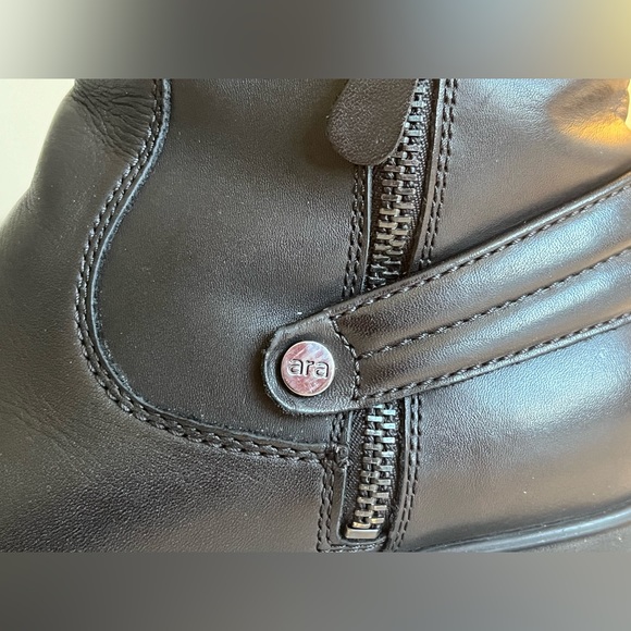 Ara Luftpolster Black Flat Ankle Boots, Size shows -6 - Picture 7 of 12